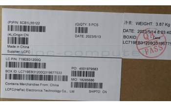 Lenovo 5CB1L55122 C-Abdeckung mit Tastatur, Hebräisch, Sturmgrau