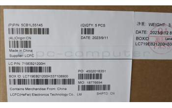 Lenovo 5CB1L55145 C-Abdeckung mit Tastatur, Bulgarisch, aquamarinblau, GB