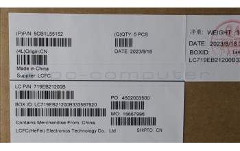 Lenovo 5CB1L55152 C-Cover with keyboard,German,Tidal Teal