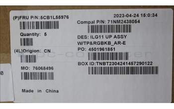 Lenovo 5CB1L55976 C-Abdeckung mit Tastatur, Arabisch, RGB-Hintergrundbel., US