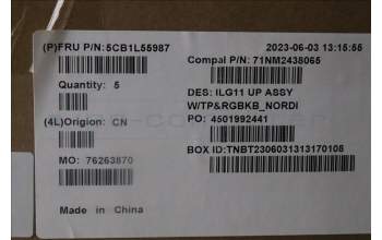 Lenovo 5CB1L55987 Tastatur inkl. Topcase ASM_NORDIC C 82XW RGB