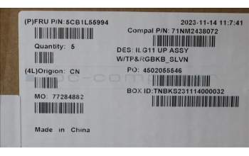 Lenovo 5CB1L55994 C-Abdeckung mit Tastatur, Slowenisch, RGB-Hintergrundbel.