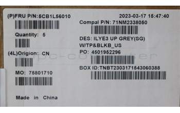 Lenovo 5CB1L56010 Tastatur inkl. Topcase ASM_ENG C 82YA SGBL