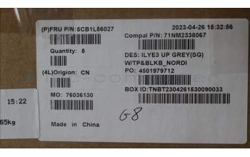 Lenovo 5CB1L56027 Tastatur inkl. Topcase ASM_NORDIC C 82YA SGBL