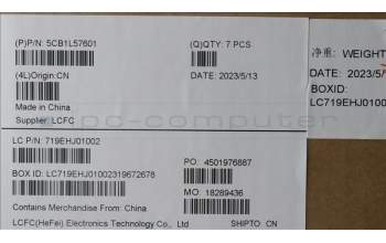 Lenovo 5CB1L57601 FRU KT4D0_C_COVER_WL_SUB_ASSY_GRAY