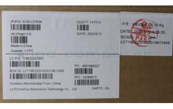 Lenovo 5CB1L57839 FRU KT6D0_C_COVER_WL_SUB_ASSY_GY