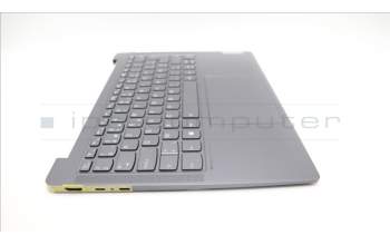 Lenovo 5CB1L60171 C-Abdeckung mit Tastatur, Belgisch, sturmgrau, Ohne Fingerabdruck, GB