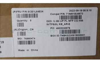 Lenovo 5CB1L64534 COVER UpCase_ARA C82XF NFP CG BL PLDF