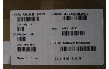 Lenovo 5CB1L64539 C-Cover with keyboard, UK English, Cloud Grey, Backlight, Non_FingerPrint