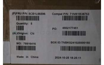 Lenovo 5CB1L66596 COVER UpCase_BEL C82XF NFP AB BL PLDF