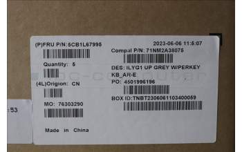 Lenovo 5CB1L67995 C-Abdeckung mit Tastatur, Arabisch, RGB-Hintergrundbel., US