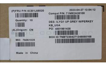 Lenovo 5CB1L68020 Tastatur inkl. Topcase ASM_USA ENG C 82Y3 RGB