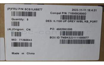 Lenovo 5CB1L68877 C-Abdeckung mit Tastatur, Portugiesisch, Weiße Hintergrundbeleuchtung