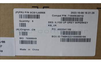 Lenovo 5CB1L68905 C-Abdeckung mit Tastatur, Englisch (GB), RGB-Hintergrundbeleuchtung