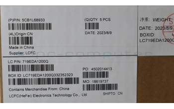 Lenovo 5CB1L68933 C-Abdeckung mit Tastatur, Belgisch, sturmgrau, Hintergrundbeleuchtung, Fingerabdruck, GB