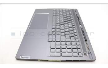 Lenovo 5CB1L68944 C-Abdeckung mit Tastatur, Hebräisch, sturmgrau, Hintergrundbeleuchtung, Fingerabdruckleser