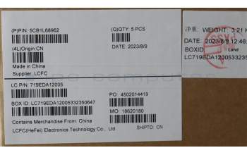 Lenovo 5CB1L68962 C-Abdeckung mit Tastatur, Ukraine, Sturmgrau, Hintergrundbeleuchtung, Fingerabdruck