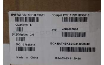 Lenovo 5CB1L69631 C-Abdeckung mit Tastatur, Spanisch, tiefblau, Ohne_Hintergrundbeleuchtung, Ohne_Fingerabdruckscanner