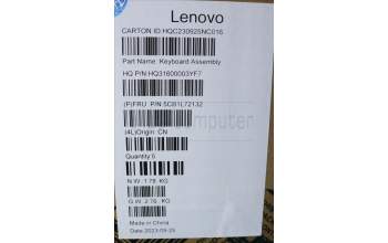 Lenovo 5CB1L72132 Tastatur inkl. Topcase ASM_CZE/SLK H 83AM ARGY