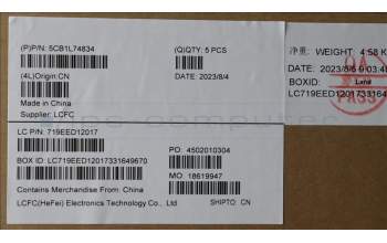 Lenovo 5CB1L74834 Tastatur inkl. Topcase ASM_BEL L83A2 FP I/G