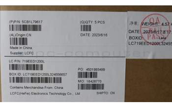 Lenovo 5CB1L79617 C-Abdeckung mit Tastatur, Ukraine, Eisengrau, Fingerabdruck