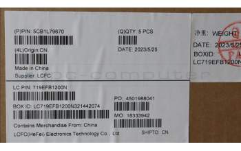 Lenovo 5CB1L79670 C-Abdeckung mit Tastatur, Skandinavien, Arktisgrau