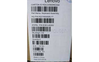 Lenovo 5CB1L80293 C-Cover with keyboard, Hungarian, Storm Grey, UK