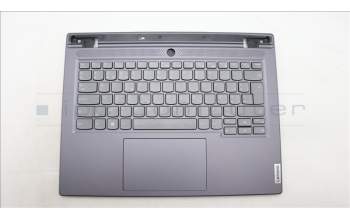 Lenovo 5CB1L83668 C-Cover with keyboard, Belgian, Slate Grey, Backlight, Fingerprint, UK
