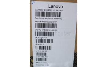 Lenovo 5CB1L88128 Tastatur inkl. Topcase ASM_HBW_H 83E0_NFP_STGY