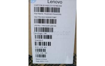 Lenovo 5CB1L88145 Tastatur inkl. Topcase ASM_UK_H 83E0_NFP_STGY