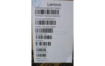 Lenovo 5CB1L88231 Tastatur inkl. Topcase ASM_ENG_H 83E0_NFP_MIGY