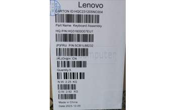 Lenovo 5CB1L88232 Tastatur inkl. Topcase ASM_EURO ENG_H83E0NFPMG