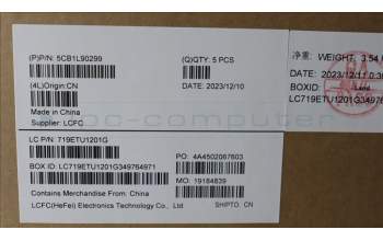 Lenovo 5CB1L90299 C-Abdeckung mit Tastatur, Französisch, Arktisgrau, Hintergrundbeleuchtung, Fingerabdruck