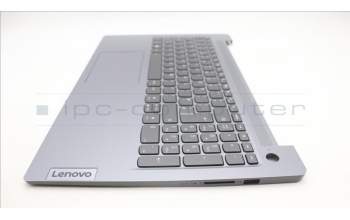 Lenovo 5CB1L99502 C-Cover with keyboard, UK English, Arctic Grey, Backlight, Fingerprint, UK