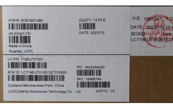 Lenovo 5CB1M21480 FRU KP6B0_A_COVER_FHD_TS_WLAN_ASSY