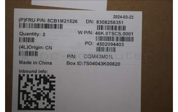 Lenovo 5CB1M21526 A-Cover, ASM, Plastic, 3.0T, 5M Camera, WLAN, BLANC