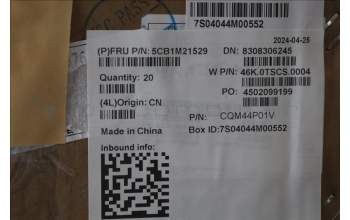 Lenovo 5CB1M21529 A-Cover, ASM, AL, 3.0T, 5M Camera, WLAN, BLANC