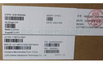 Lenovo 5CB1M36344 C-Cover with keyboard, Czech/Slovakian, Arctic Grey, Non-Backlight, UK