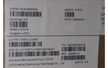 Lenovo 5CB1M36348 C-Cover with keyboard, Ukraine, Arctic Grey, Non-Backlight, US