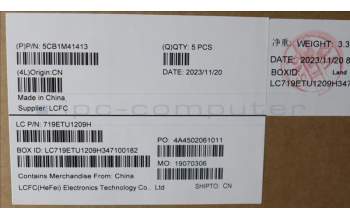 Lenovo 5CB1M41413 C-Cover with keyboard, Nordic, Abyss Blue, Non-Backlight, UK