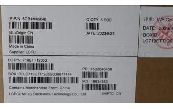 Lenovo 5CB1M46048 C-Cover with keyboard, UK English, Arctic Grey, Non-Backlight, Fingerprint, UK