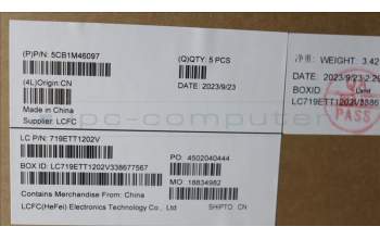 Lenovo 5CB1M46097 C-Cover with keyboard, Nordic, Arctic Grey, Non-Backlight, Non-Fingerprint, UK