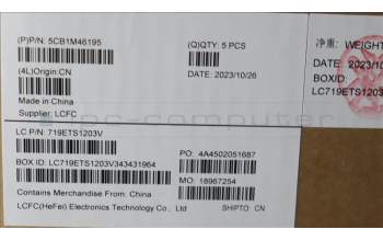 Lenovo 5CB1M46195 C-Cover with keyboard, Spanish, Arctic Grey, Fingerprint, UK