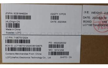 Lenovo 5CB1M46204 C-Cover with keyboard, Belgian, Arctic Grey, Non-Fingerprint, UK