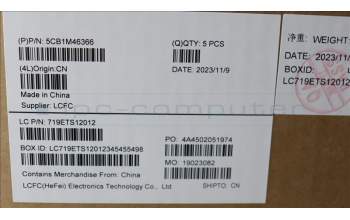 Lenovo 5CB1M46366 C-Cover with keyboard, Spanish, Arctic Grey, Fingerprint, UK