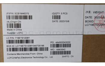 Lenovo 5CB1M46375 C-Cover with keyboard, French, Arctic Grey, Fingerprint, US