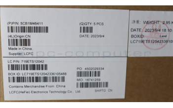 Lenovo 5CB1M46411 C-Cover with keyboard, Hebrew, Arctic Grey, Non-Fingerprint, US