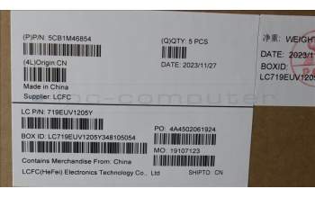 Lenovo 5CB1M46854 C-Cover with keyboard, German, Arctic Grey, Backlight, Fingerprint, UK