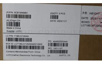 Lenovo 5CB1M46881 C-Cover with keyboard, English, Arctic Grey, Backlight, US