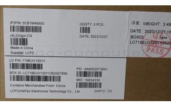 Lenovo 5CB1M46900 C-Cover with keyboard, Spanish, Arctic Grey, Backlight, UK